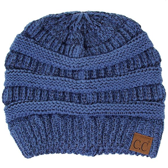C.C 3pc Metallic Knit Beanie Gloves Scarves Set main image 4